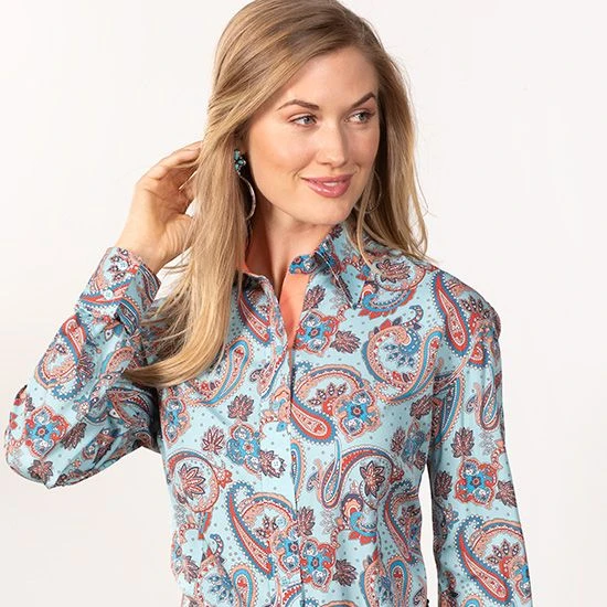 Blue And Orange Paisley Top - Image 3