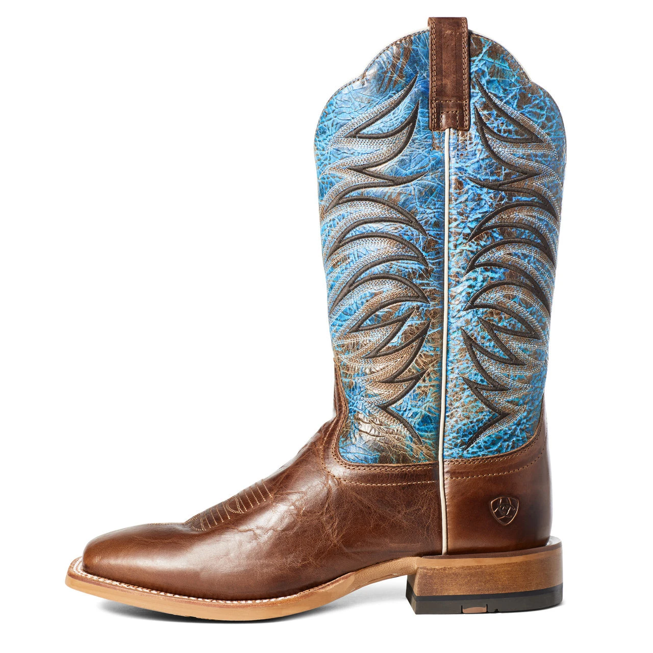 Ariat Men's Firecatcher Well Brown & Blue Lake Leather Boots 10035952 - Image 4