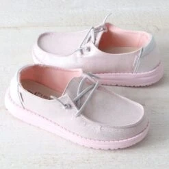 Hey Dude Wendy Youth Sparkling Pink Shoes