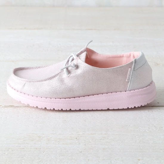 Hey Dude Wendy Youth Sparkling Pink Shoes - Image 2