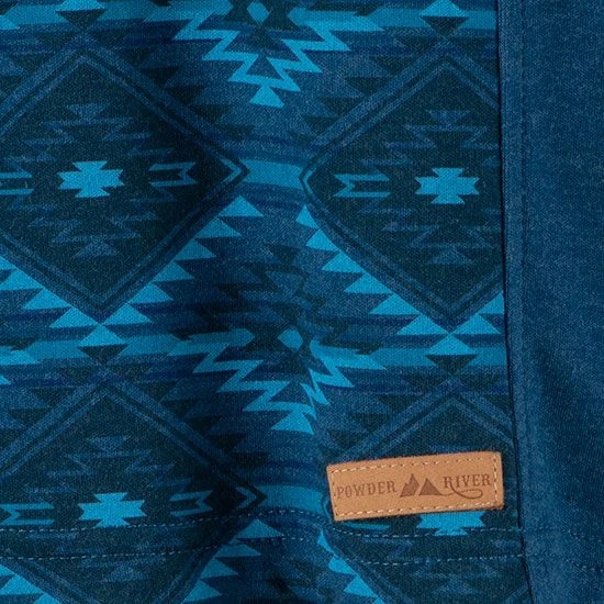 Powder River Girls' Turquoise Aztec Quarter Zip Pullover - Image 3