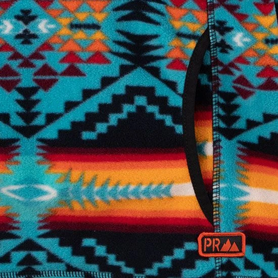 Powder River Girls' Teal Aztec Quarter Zip Pullover - Image 3