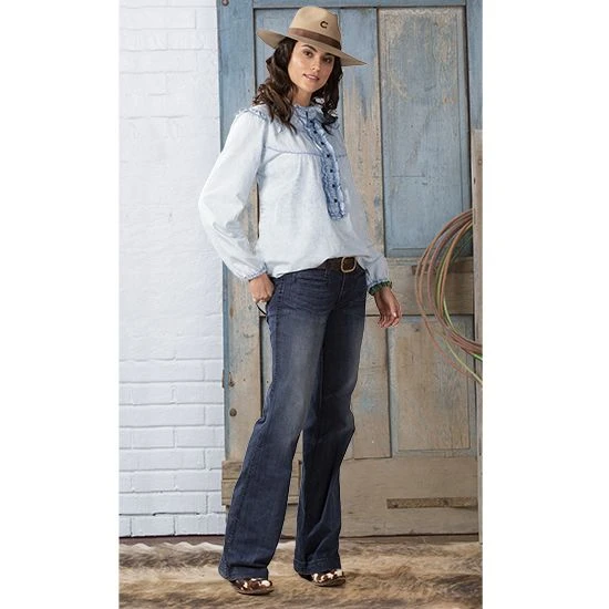 Simple Life Denim Ruffled Top - Image 2