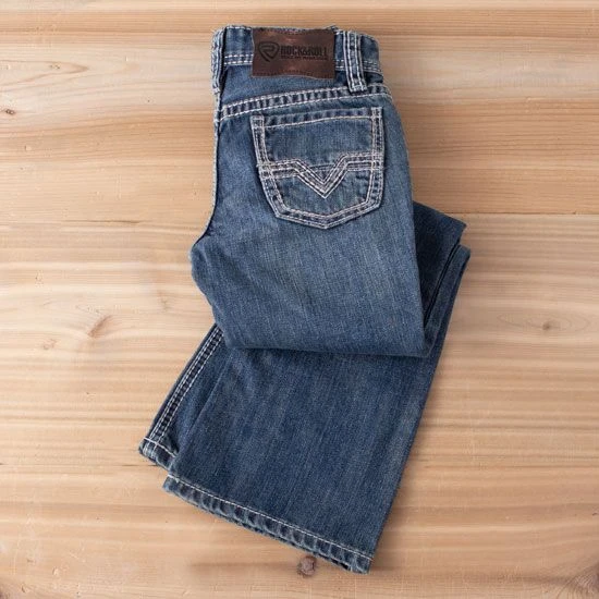 Rock & Roll Denim Boys' Medium Wash Bootcut Jeans