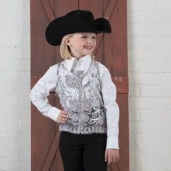 Girls' Silver Lace Sequin Show Vest