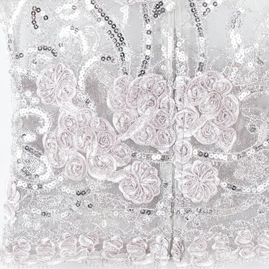 Girls' Silver Lace Sequin Show Vest - Image 3