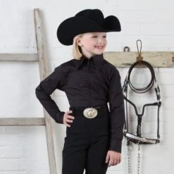 Girls' Black Zip Front Competition Top