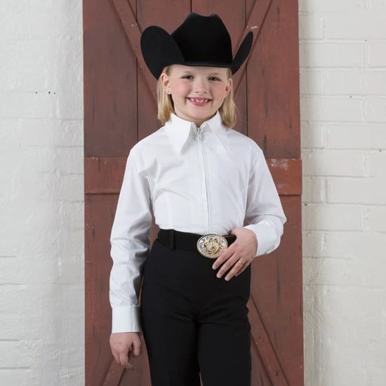 Girls' White Zip Front Competition Top