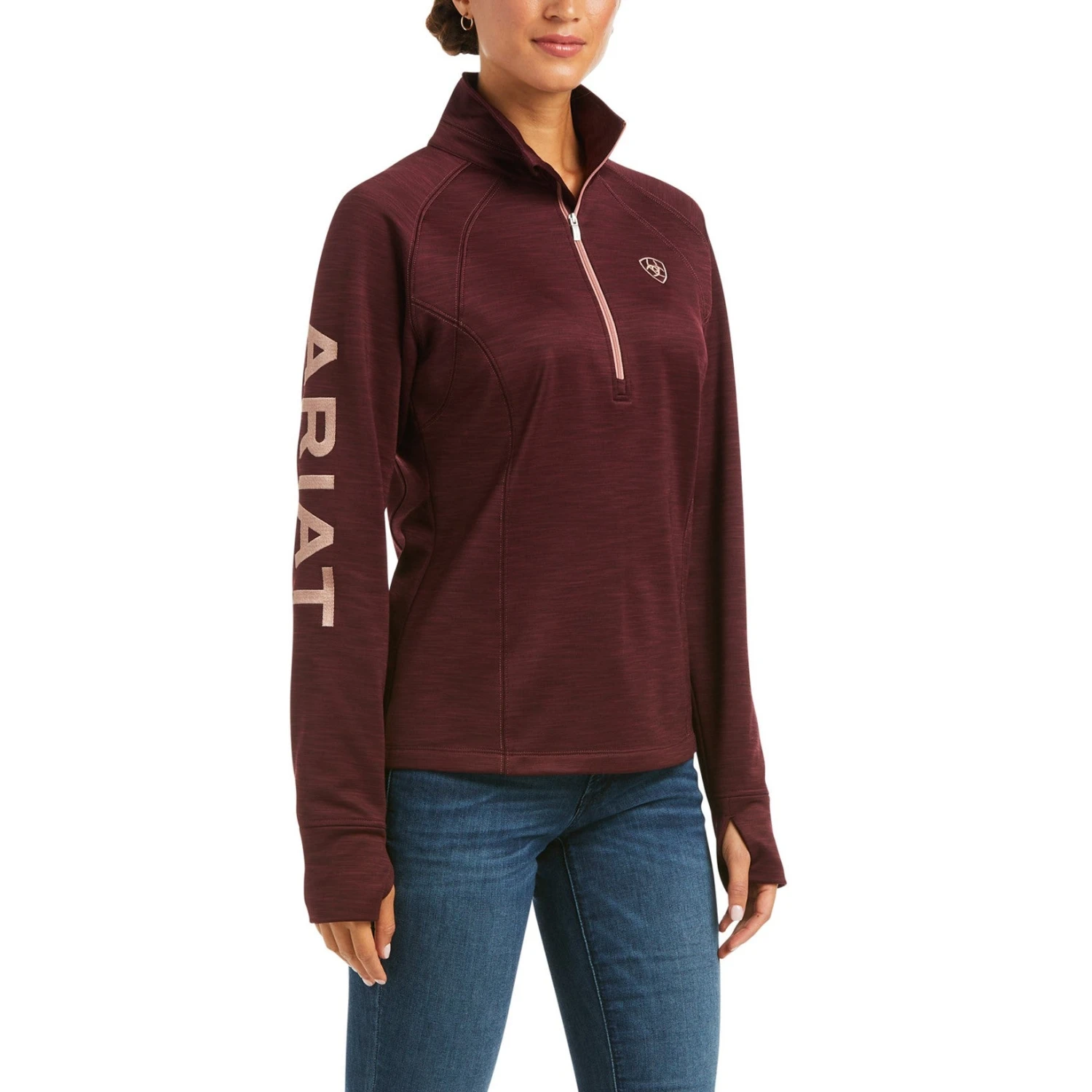 Ariat Ladies Windsor Wine TEK Team Half Zip Sweatshirt 10037626