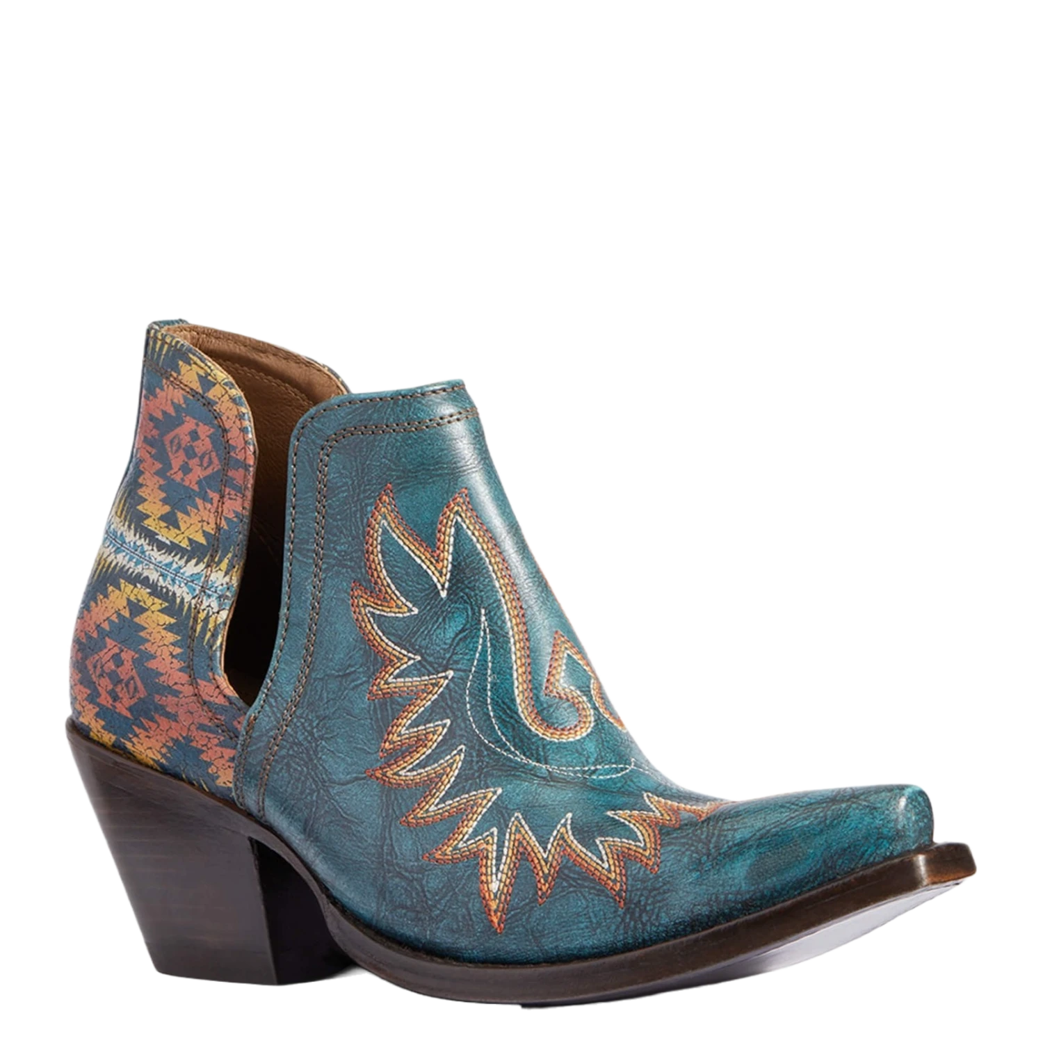 Ariat Ladies Pendleton Dixon Aged Turquoise Snip Toe Booties 10038474