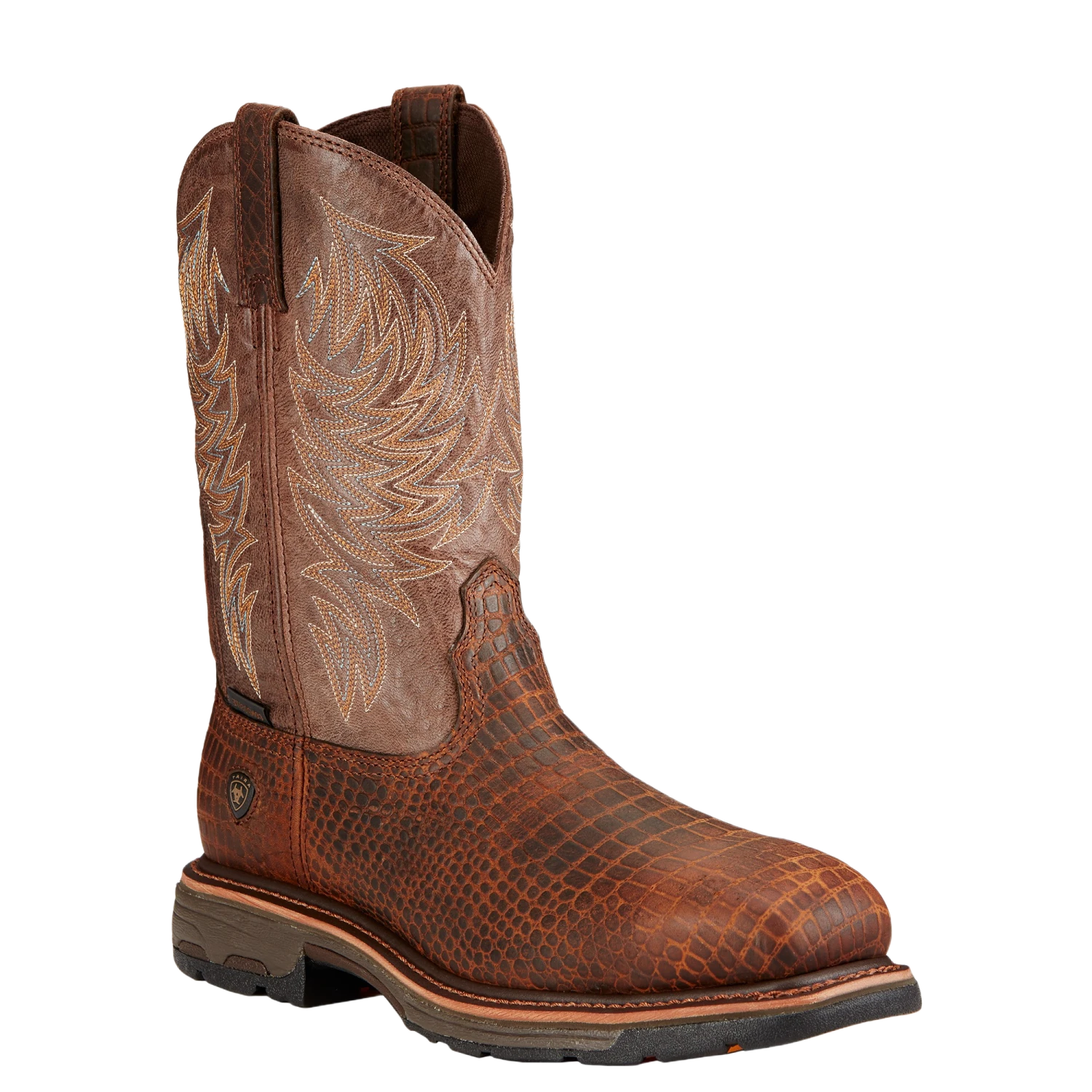 Ariat® Men's WorkHog Brown Croco Print Composite Toe Boots 10017416