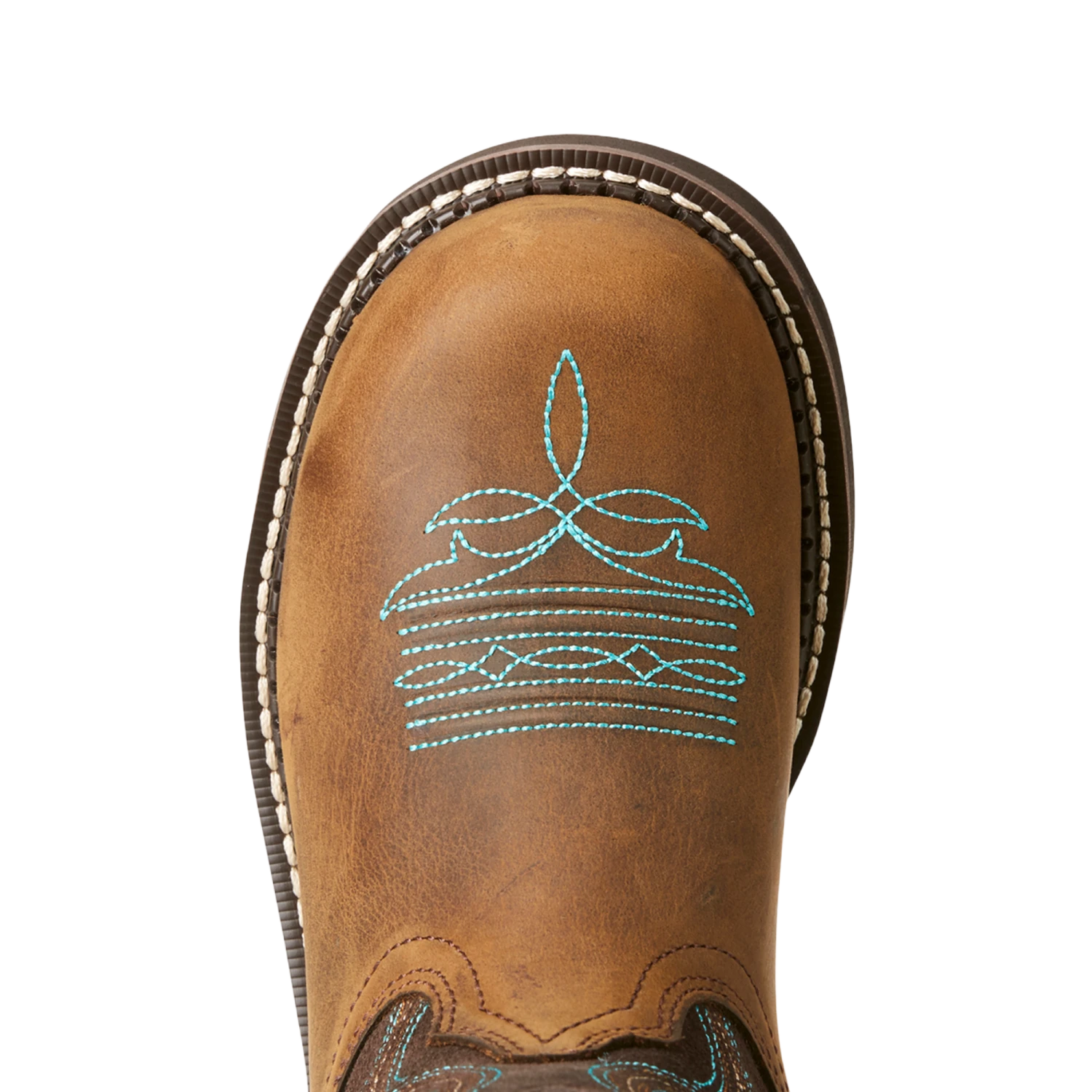 Ariat® Ladies Fatbaby Heritage Distressed Brown & Fudge Boots 10021462 - Image 2